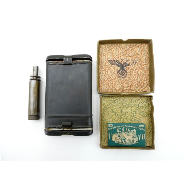 WWII GERMAN K98 CLEANING KIT, BOX AND PAPERS LOT