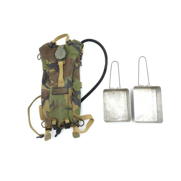 CANADIAN / BRITISH MILITARY CAMELBAK HYDRATION SYSTEM AND MESS TINS LOT