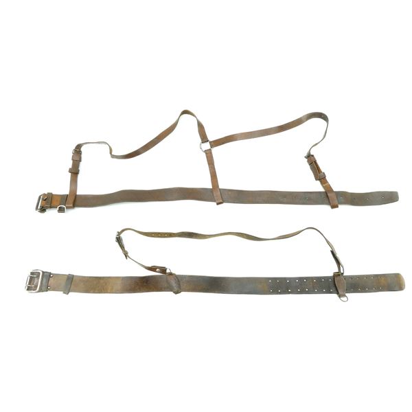 ASSORTED MILITARY LEATHER BELT LOT