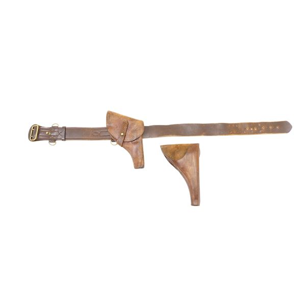 SAM BROWNE MILITARY STYLE BELT AND HOLSTERS LOT