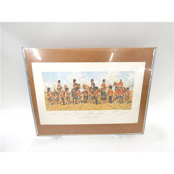"THE SCOTTISH REGIMENTS OF THE BRITISH ARMY 1895" FRAMED PRINT