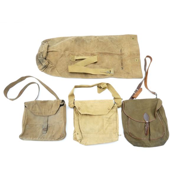 WWII CANADIAN MILITARY FIELD PACK, DUFFLE BAG, ETC. LOT