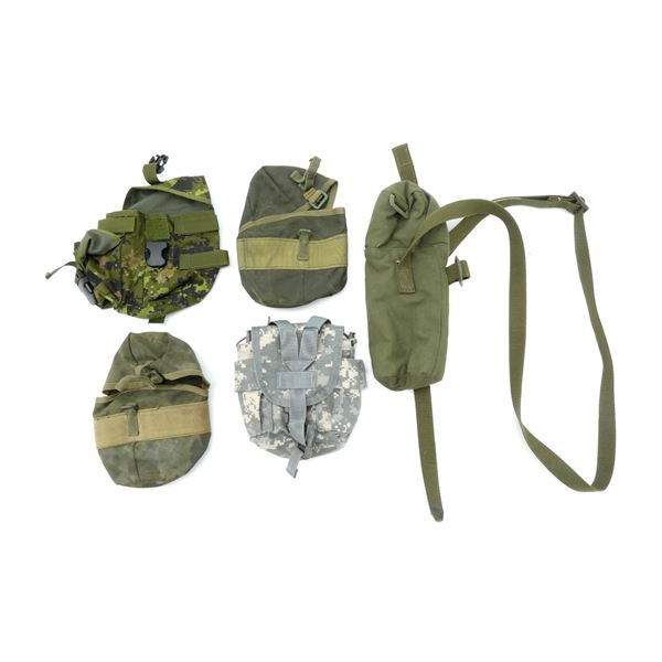 ASSORTED CANADIAN / U.S. MILITARY CANTEEN / THERMOS POUCH LOT
