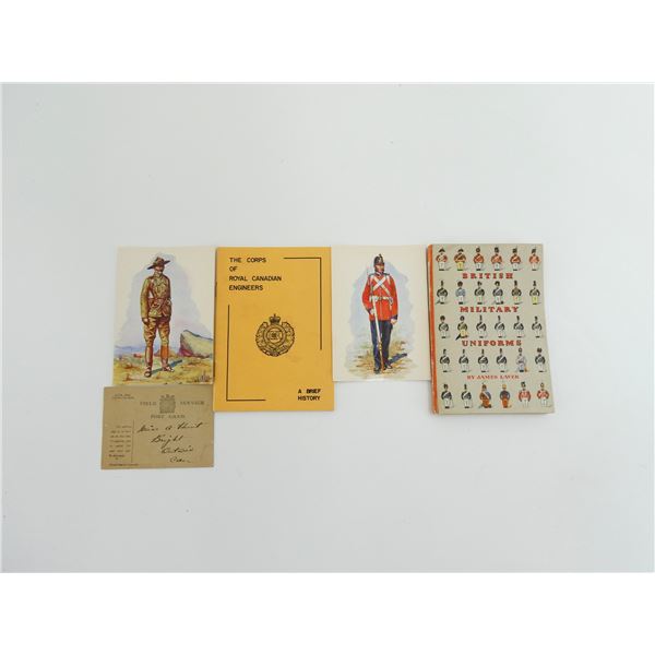 ASSORTED WWI / POST-WWII CANADIAN / BRITISH BOOKS AND POST CARDS LOT