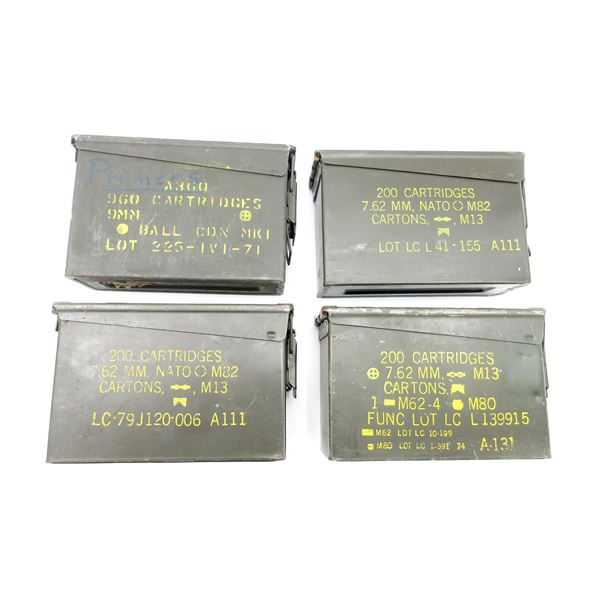 ASSORTED METAL AMMO TIN LOT