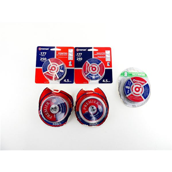 ASSORTED CROSMAN .177 (4.5MM) AND .22 (5.5MM) CALIBER PELLETS LOT