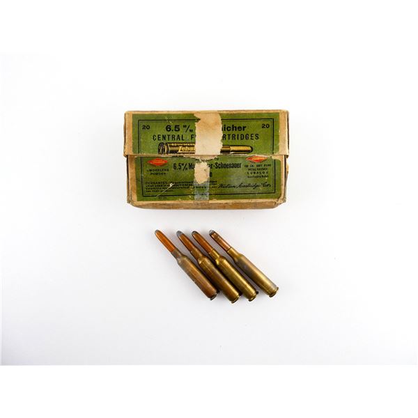 COLLECTIBLE ASSORTED 6.5 MANN. SCHOEN AMMO LOT