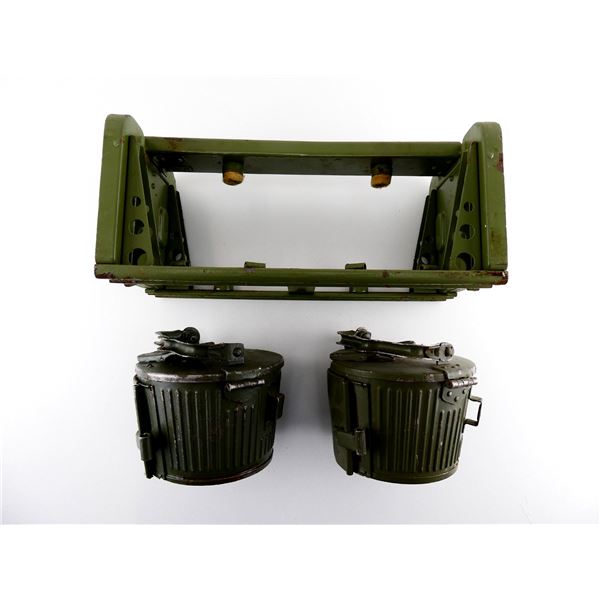 WWII GERMAN MG 34 / 42 BASKET CARRIER AND DRUMS LOT