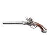 Image 2 : REPLICA LONDON OVER/UNDER FLINTLOCK PISTOL