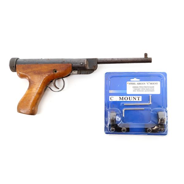 SLAVIA ZVP .177 CAL. PELLET PISTOL AND STEEL AIRGUN "C" MOUNT BASE LOT