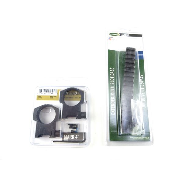 LEUPOLD 35MM SCOPE RINGS AND SAVAGE 10 SHORT ACTION SCOPE BASE MOUNT LOT