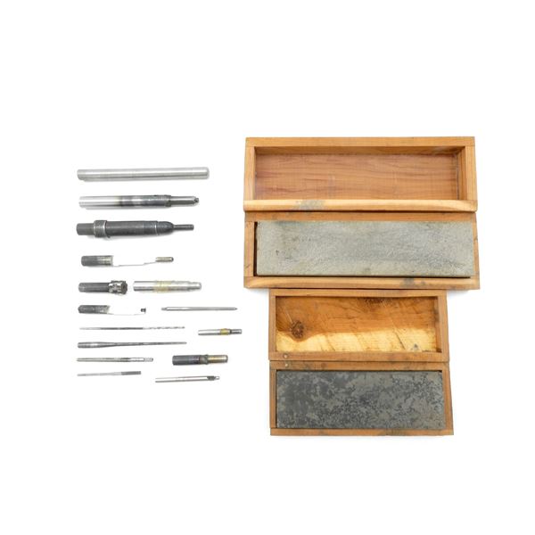 GUNSMITH / HOBBYIST ASSORTED TOOLS AND SHARPENING STONES LOT