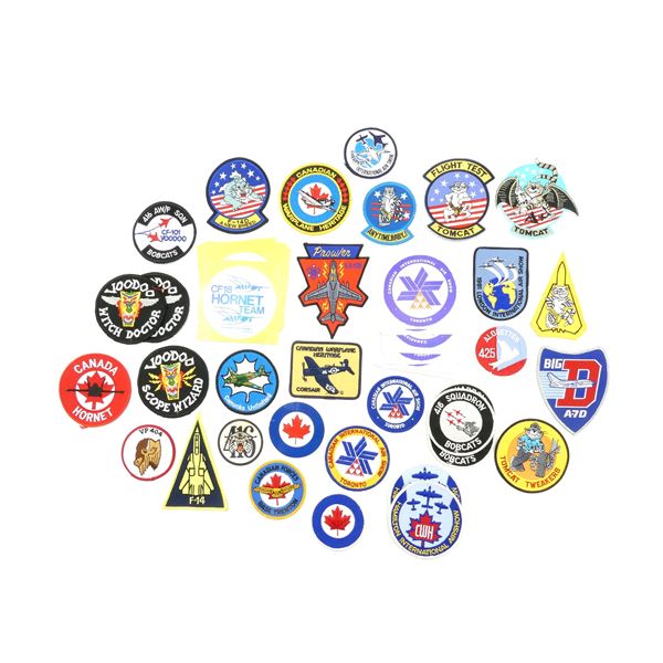 ASSORTED MILITARY AIRFORCE CREW / SQUADRON, ETC. BADGE AND STICKERS LOT