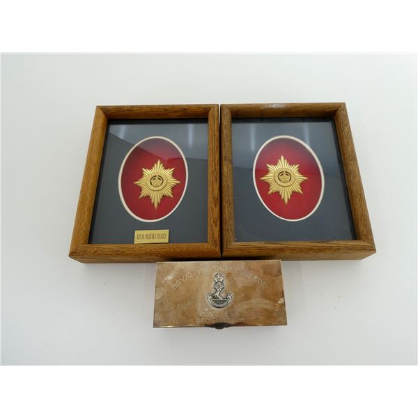 ASSORTED CANADIAN ROYAL MILITARY COLLEGE SHADOW / STORAGE BOXES LOT