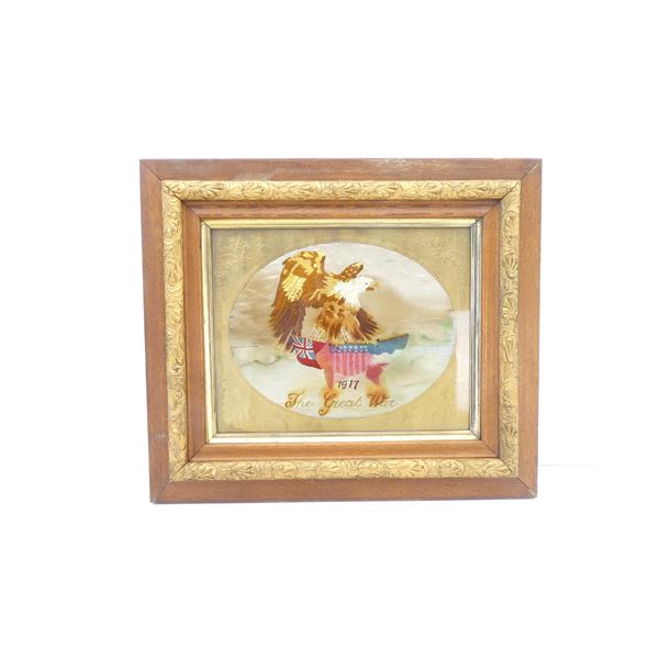 WWI "1917, THE GREAT WAR" FRAMED EMBROIDERED ART