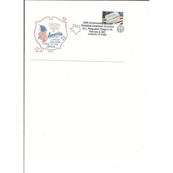 Lubbock, TX - Disabled American Veterans - First Day Cover - 1997