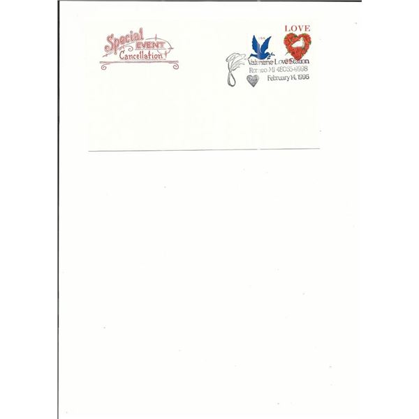 Valentine's Day - First Day Cover - Romeo, MI. - 1996