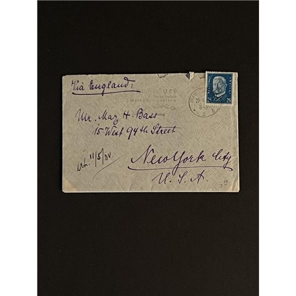 Vintage German Reich Stamped Envelope Letter and Newspaper Clipping