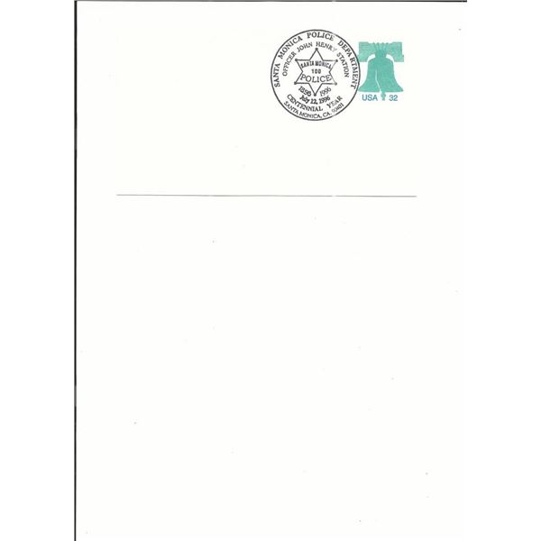Santa Monica Police Dept. Centennial - First Day Cover - 1996