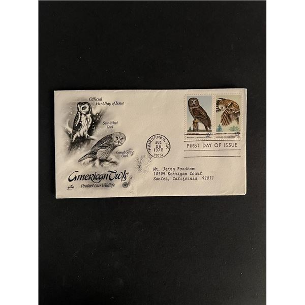 American Owls First Day Cover
