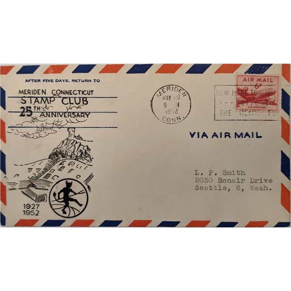Meriden Connecticut Stamp Club 25th Anniversary First Day Cover