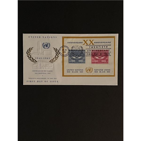 1965 San Francisco United Nations 20th Anniversary First Day Cover