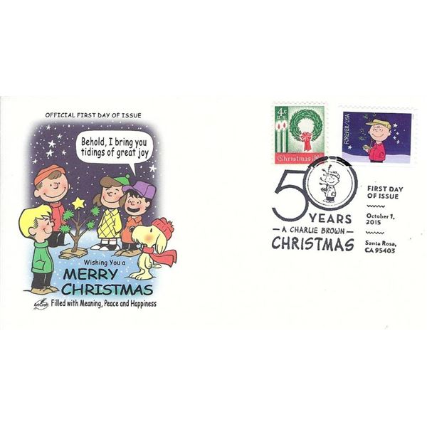 Wishing You a Merry Christmas - A Charlie Brown Christmas 50 Years Celebration FDC