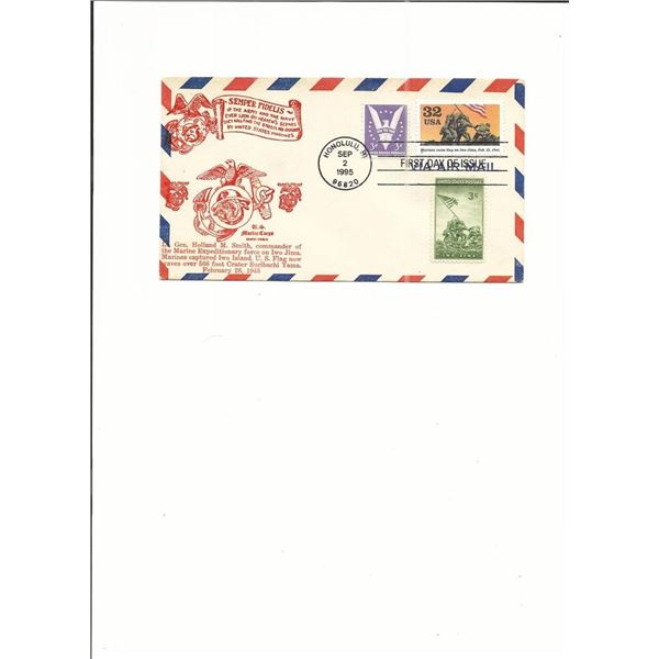 U.S. Marine Corps -Iwo Jima - First Day Cover - Honolulu, HI - 1995