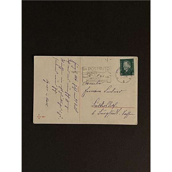 Vintage Postauto Stamped Postcard