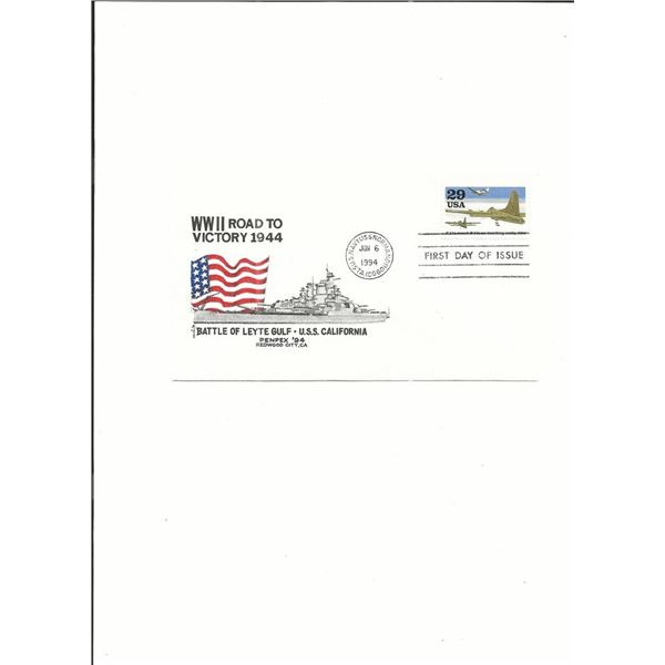 WWII Road to Victory 1944 - U.S.S. Normandy - First Day Cover - Jun 6th 1994