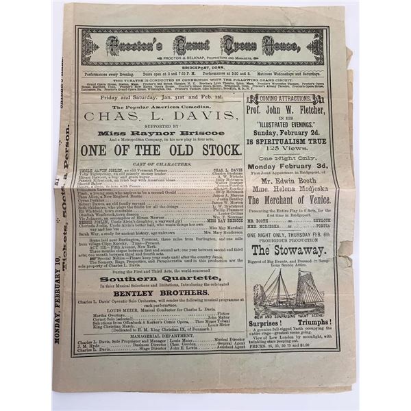 Proctor's Grand Opera House newspaper