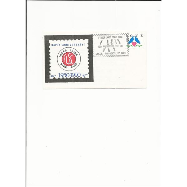 Finger Lakes Stamp Club Anniversary - Club Cover - 1990