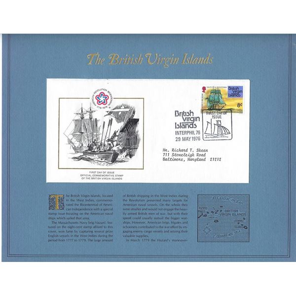 The British Virgin Islands - American Bicentennial Commemorative FDC