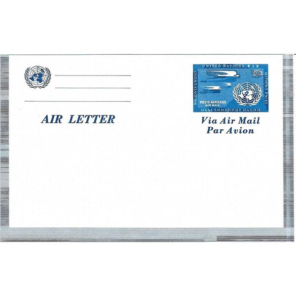 1952 United Nations Air Letter Unused Stamp and Envelope