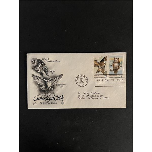 American Owls First Day Cover