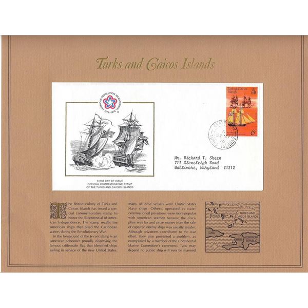 Turks and Caicos Islands - American Bicentennial Commemorative FDC
