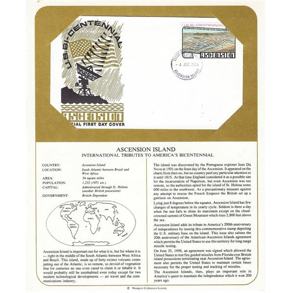 Ascension Island - International Tributes to America's Bicentennial FDC
