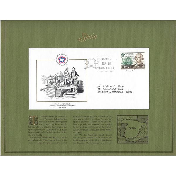 Spain - American Bicentennial Commemorative FDC