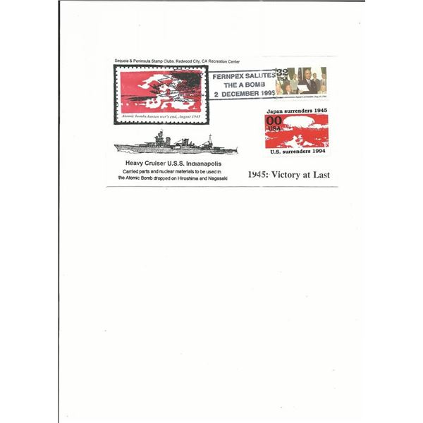 WWII Ends 1945 - First Day Cover - Fernpex Salutes the A Bomb - 1995