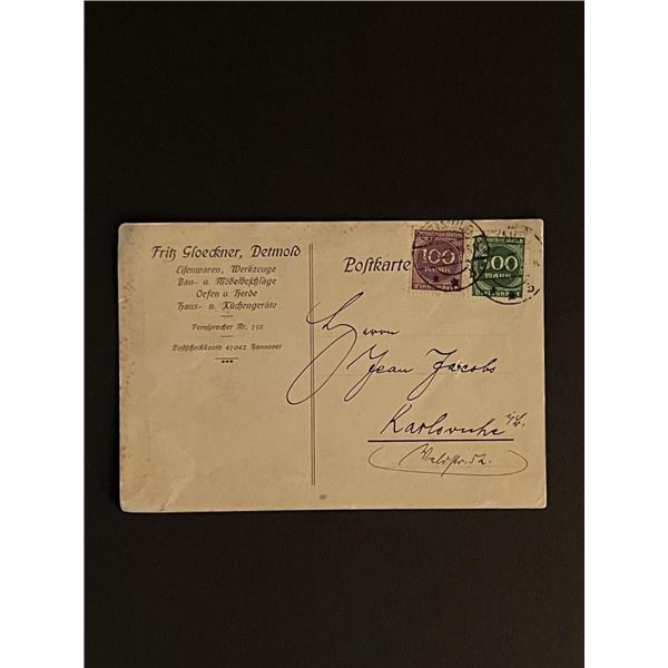 1923 German First Day Cover