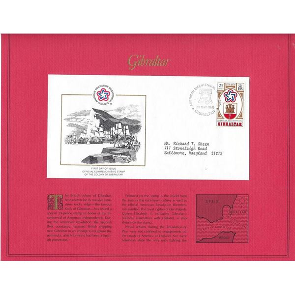 Gibraltar - American Bicentennial Commemorative FDC