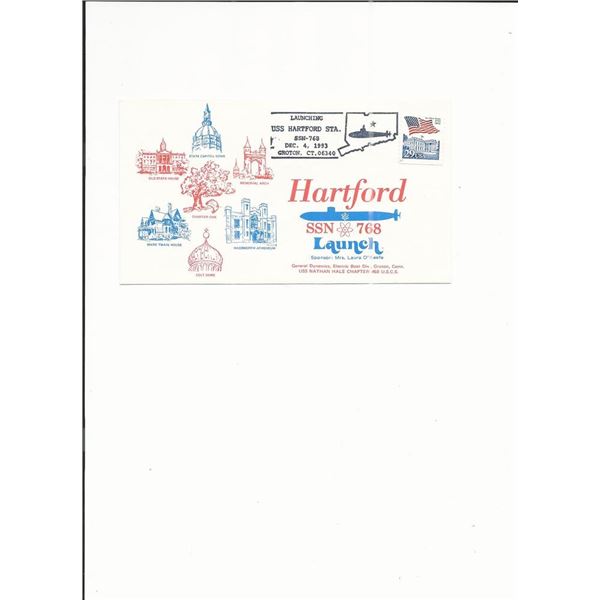 U.S.S. Hartford Launch - First Day Cover - Groton, CT - 1993