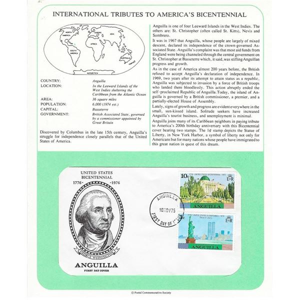Anguilla - International Tributes to America's Bicentennial FDC