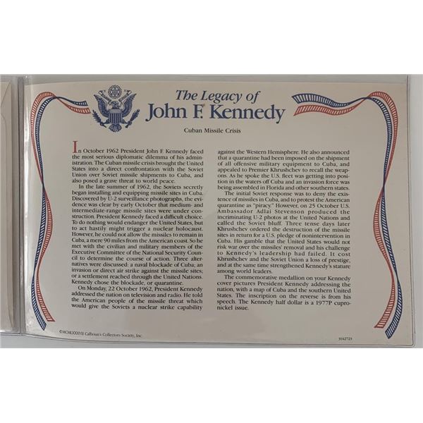 John F. Kennedy commemorative cover with coin