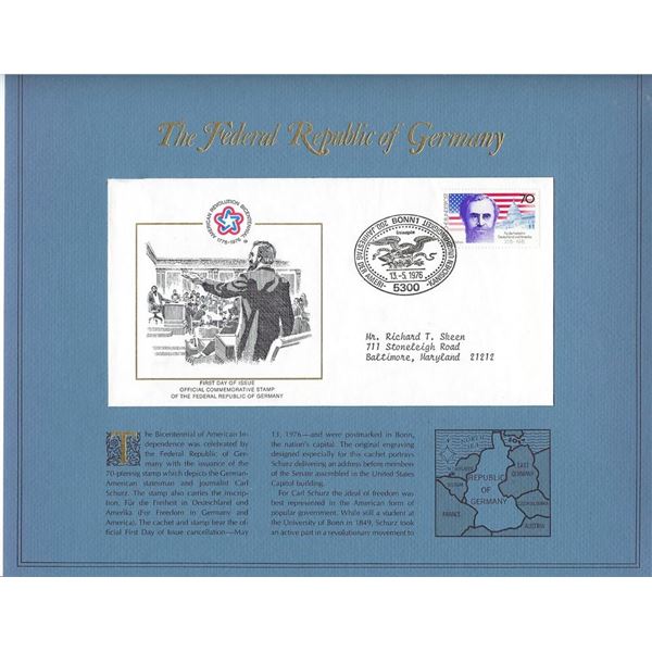 The Federal Republic of Germany - American Bicentennial Commemorative FDC