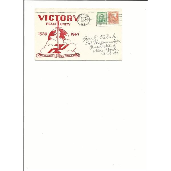 Christchurch, CT - First Day Cover - WWII Victory - 1945