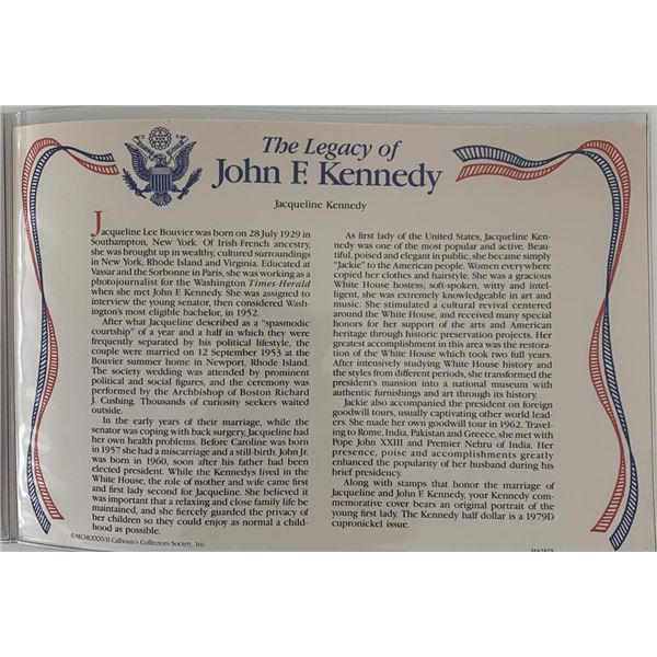 John F. Kennedy commemorative cover with coin