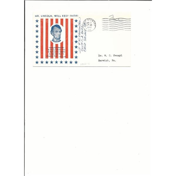 Camp Stewart, GA - First Day Cover - Abraham Lincoln - 1943