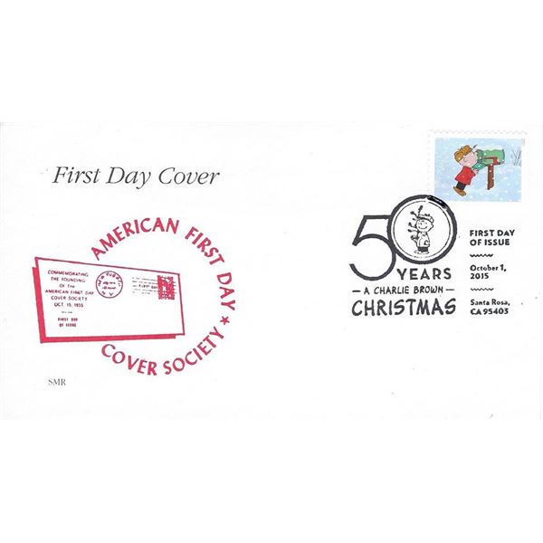 American First Day Cover Society - A Charlie Brown Christmas 50 Years Celebration FDC