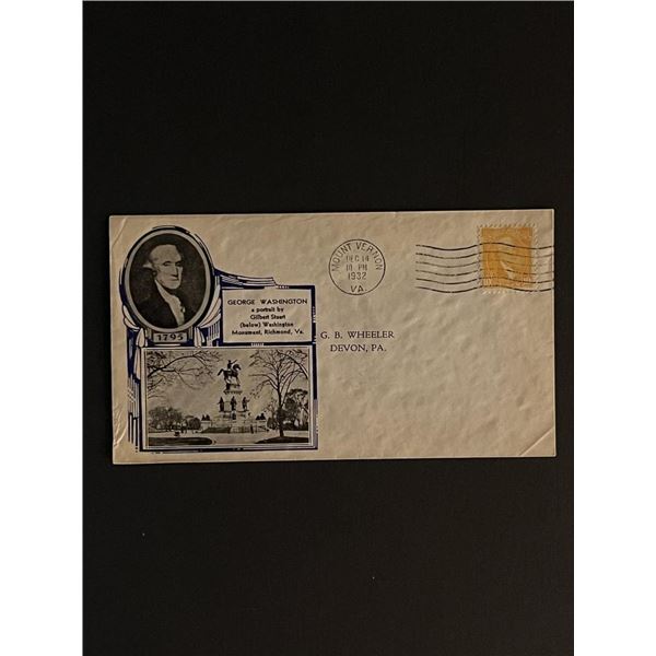 1932 President George Washington First Day Cover